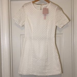 NWT White eyelet 100% cotton dress size S